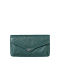 Lieblingstasche Charlene dark green leather envelope wallet with a snap button closure