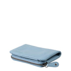Lieblingstasche Cherry light blue leather wallet with a secure wrap-around zipper closure