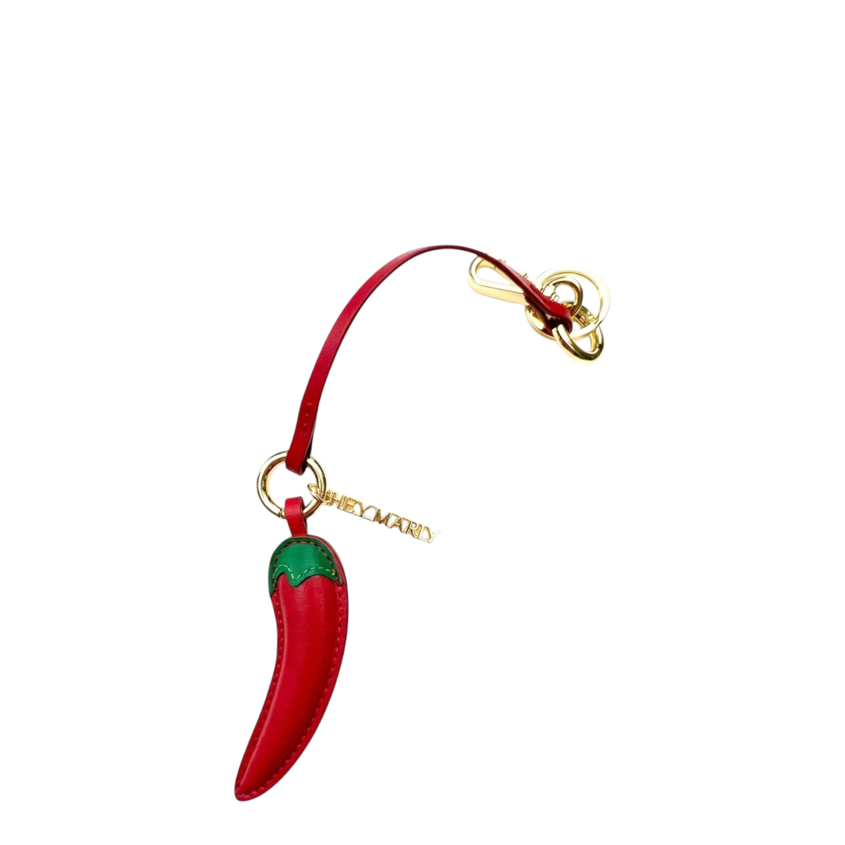 Lieblingstasche Chili Charm bag accessory in red and green leather with gold-tone hardware and logo tag