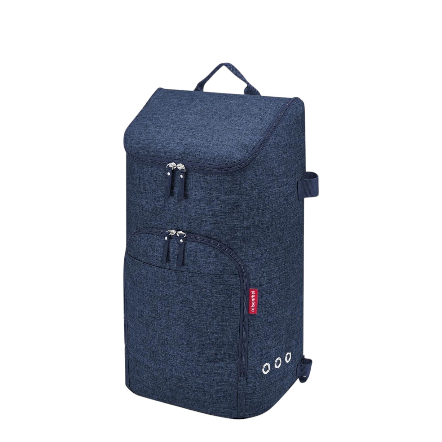 Lieblingstasche citycruiser bag and rack in dark blue heathered fabric with dual zippered compartments