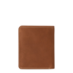 Lieblingstasche Clive brown leather wallet with visible white contrast stitching on a white background