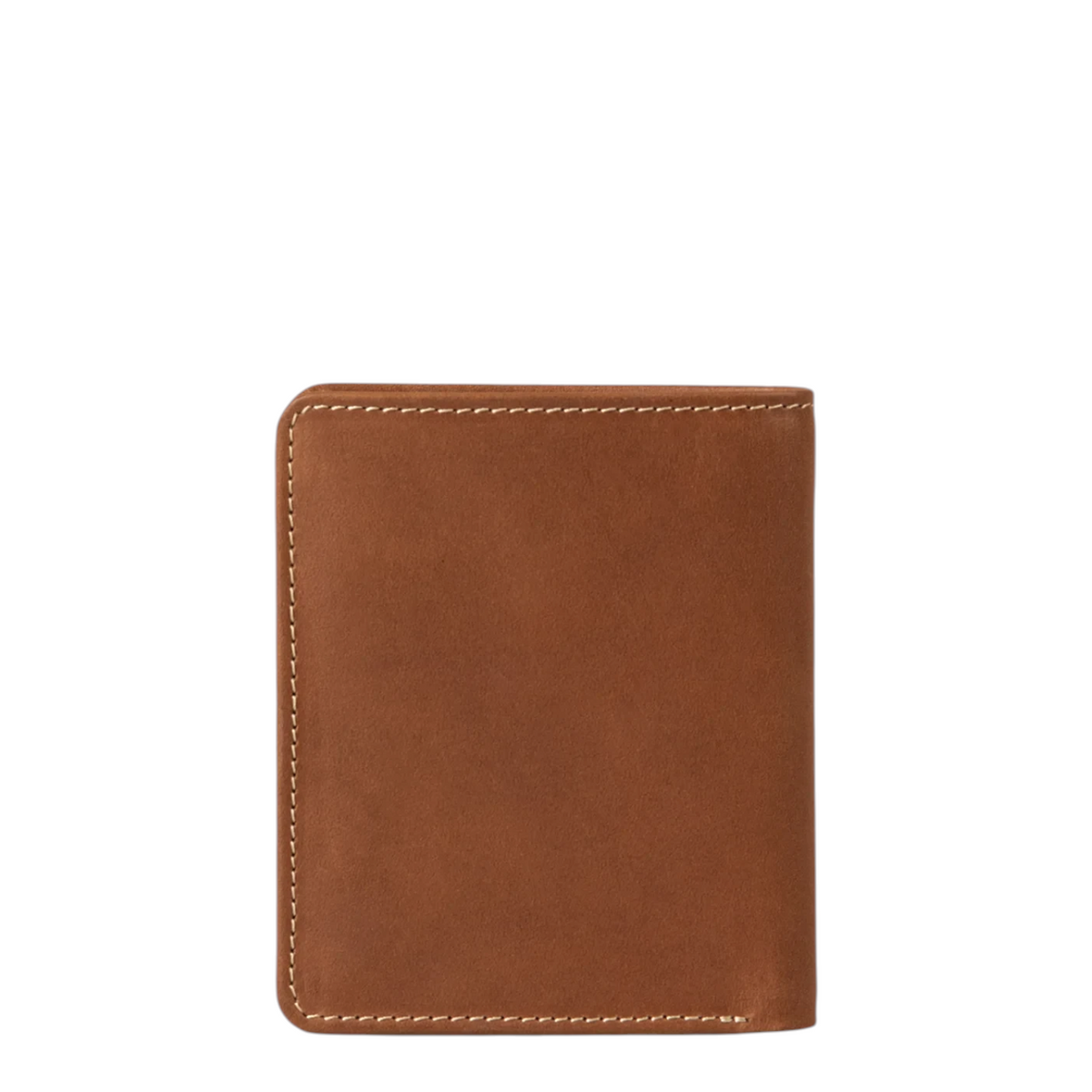 Lieblingstasche Clive brown leather wallet with visible white contrast stitching on a white background