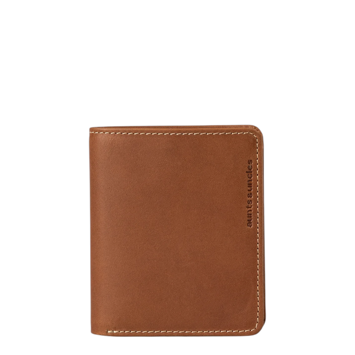 Lieblingstasche Clive brown leather wallet with contrast stitching and embossed aunts & uncles logo
