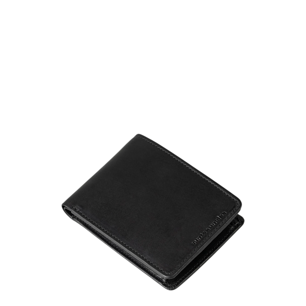 Lieblingstasche Craig black leather bi-fold wallet with embossed branding on a white background