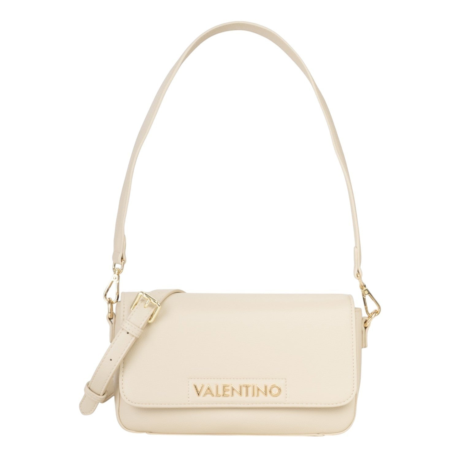 Lieblingstasche Flap Bag Aury Re in cream leather with gold hardware and adjustable strap.