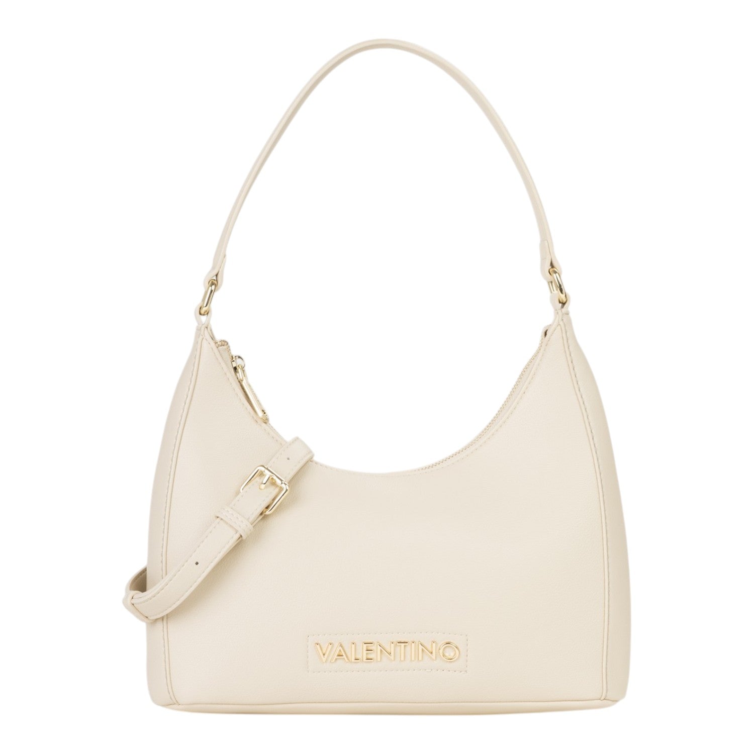 Lieblingstasche Aury Re cream leather hobo bag with gold hardware and adjustable strap.