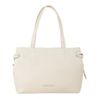Lieblingstasche cream pebbled leather tote bag with gold logo and tie details.