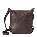 Lieblingstasche Mrs. Chocolate Cookie dark brown leather crossbody bag with a zip closure and adjustable strap