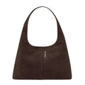 Lieblingstasche Alltime Lover ReSuede M dark brown suede hobo bag with a minimalist shoulder strap design