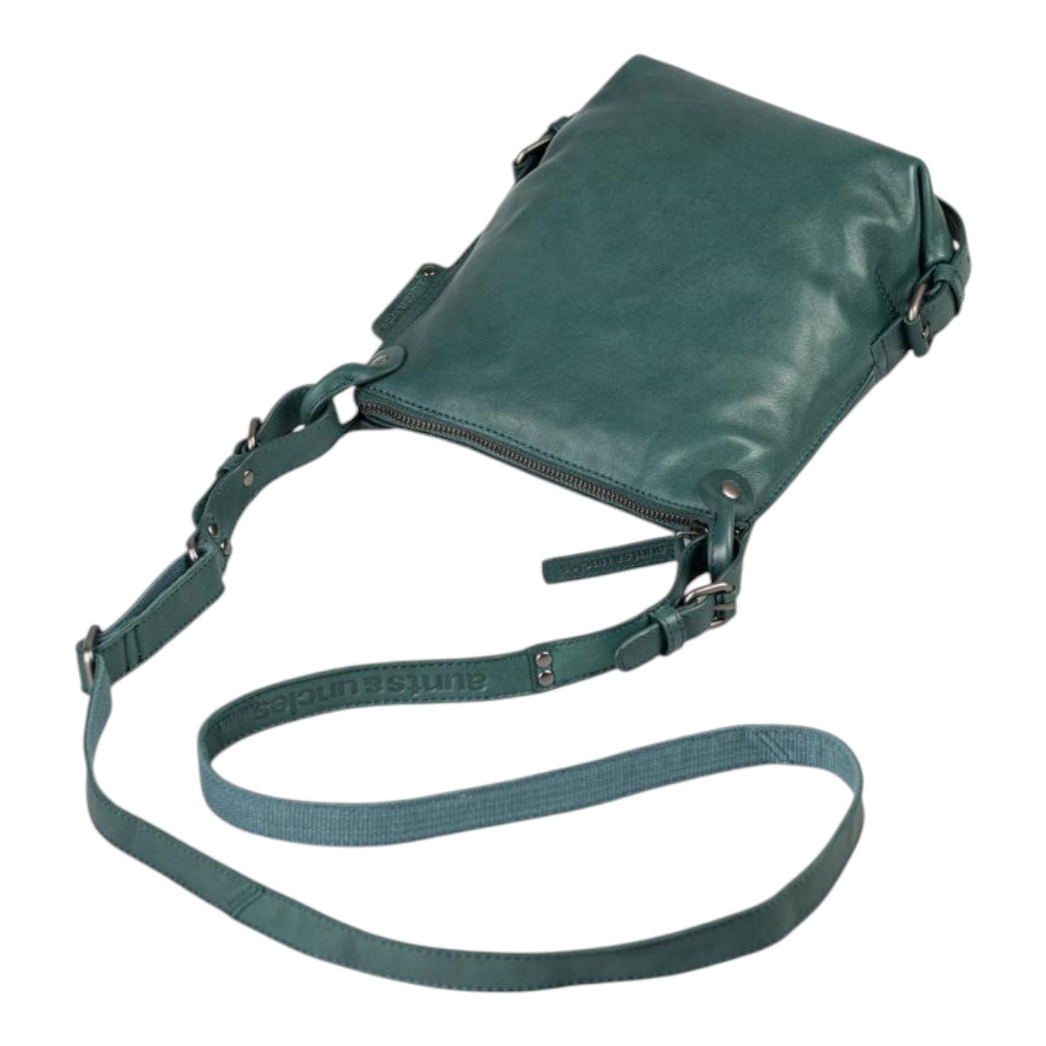 Lieblingstasche Mrs. Chocolate Cookie dark green leather crossbody bag with adjustable strap