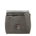 Lieblingstasche Fold Wallet S in dark grey leather with a metal clasp closure and visible stitching.