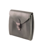 Lieblingstasche Fold Wallet S in dark grey leather with a metal clasp closure.