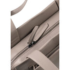 Lieblingstasche Dawn taupe leather tote bag featuring a secure top zipper closure with branded leather pull tabs.