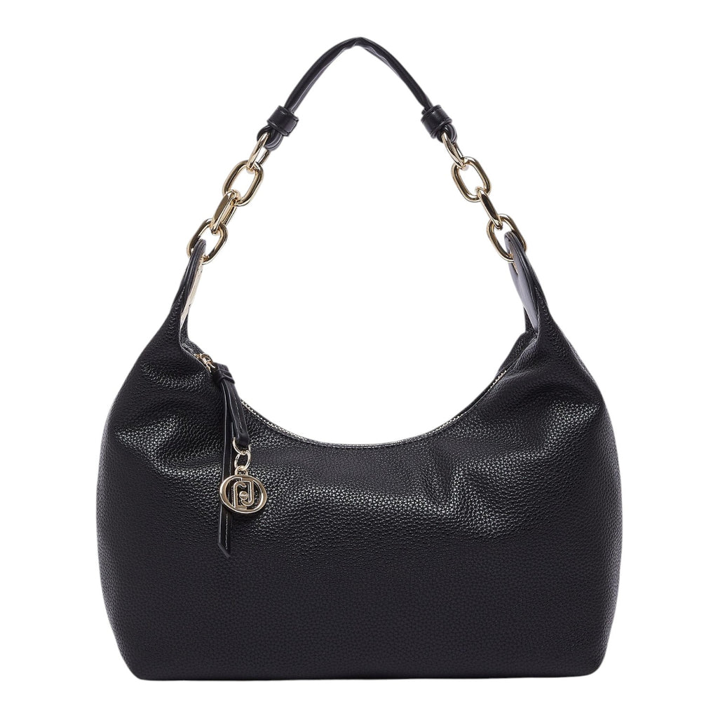 Lieblingstasche ECS Hobo S black shoulder bag with gold chain strap and logo charm