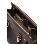 Lieblingstasche ECS Satchel S in dark brown leather with gold-tone hardware and magnetic snap closure