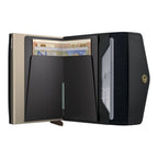 Lieblingstasche Envelope Original wallet in black leather with gold metal card protector and internal cash storage