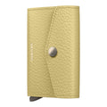Lieblingstasche Envelope Pebble cardholder in pale yellow textured leather with a silver snap button closure