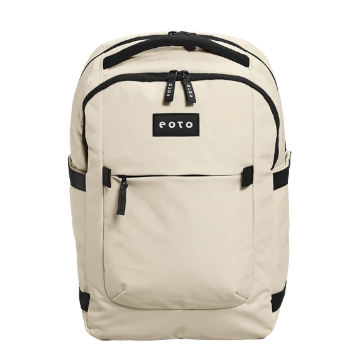 Lieblingstasche eoto Midi20 beige city backpack with black accents, front pocket, and minimalist design