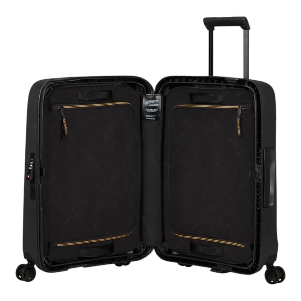 Lieblingstasche Essens Spinner 75/28 black suitcase with TSA lock and removable interior. Durable and lightweight.