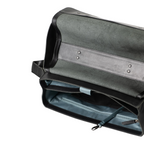 Lieblingstasche Finn black leather messenger bag interior with blue lining and zippered pocket
