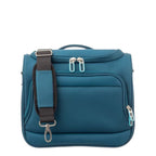 Lieblingstasche Franky Lightstyler beauty case in petrol blue with a detachable shoulder strap and zip closure.