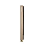 Lieblingstasche Secrid Cardprotector for MagSafe in gold with a fluted metal finish, side view.