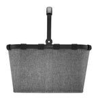 Lieblingstasche grey fabric carrybag shopping basket with a sturdy black aluminium handle and foldable design