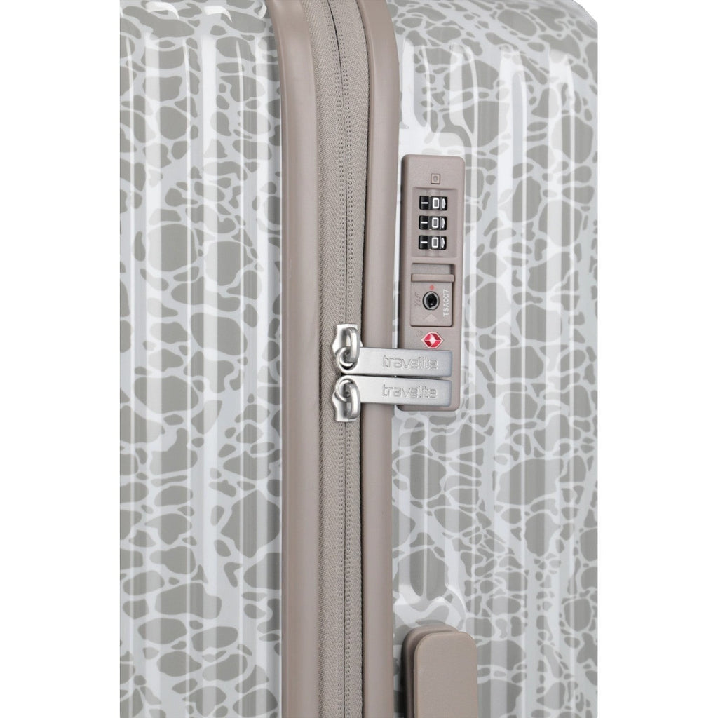 Lieblingstasche Lascana Edition 4W Trolley L, grey patterned hard-shell luggage with TSA lock and zipper.