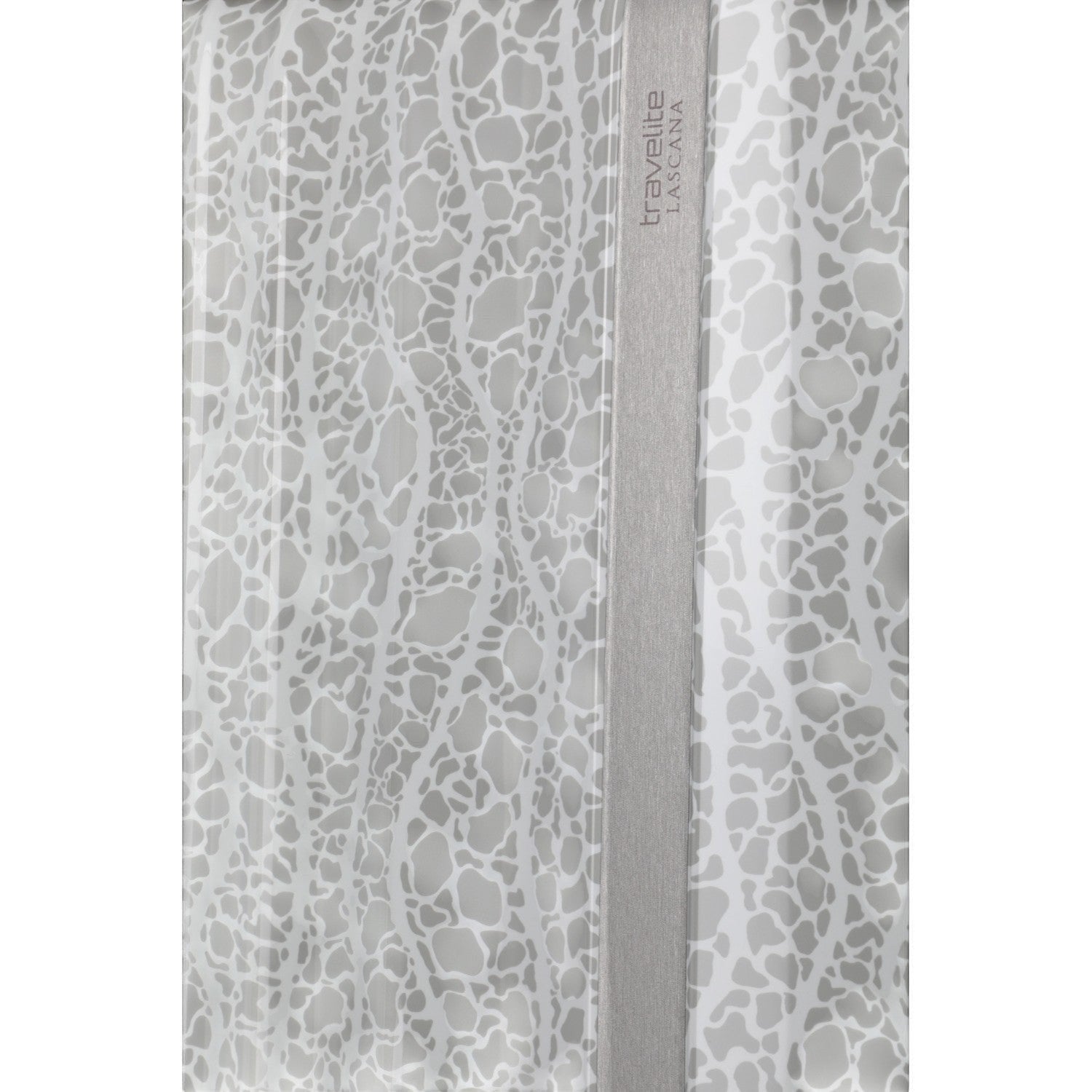Lieblingstasche Lascana Edition 4W Trolley S, grey patterned hard-shell suitcase with textured silver trim.