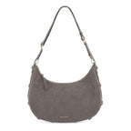 Lieblingstasche Lifetime Sister Suede M grey crescent-shaped shoulder bag in soft suede leather