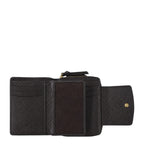 Lieblingstasche Hanna RFID wallet in black grained leather with card slots and snap button closure