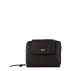 Lieblingstasche Hanna RFID wallet in dark brown grained leather with a gold logo emblem and zip closure