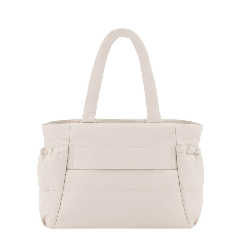 Lieblingstasche Hellvi Cloud Medium tote bag in beige with soft quilted padding and side bottle pockets