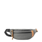 Lieblingstasche a/u by aunts & uncles Ichikawa grey coated canvas belt bag with leather details and water-repellent zips.
