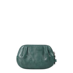 Lieblingstasche Jacy small dark green leather coin purse with a pleated design and zip closure