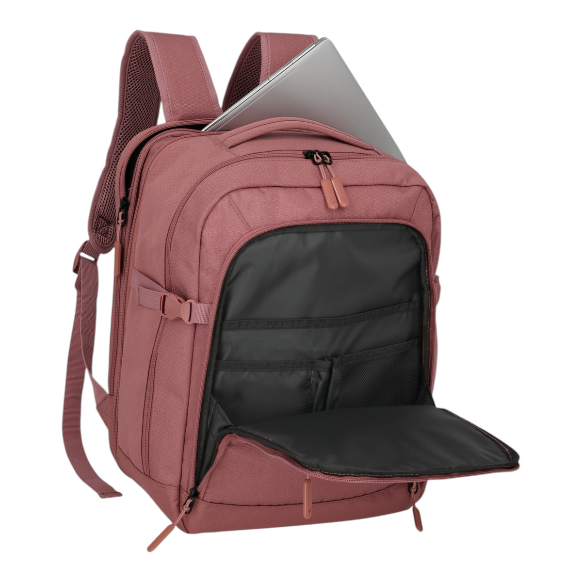 Lieblingstasche Kick Off Cabin Rucksack in dusty rose with open front pocket and laptop compartment