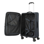 Lieblingstasche KICK OFF medium 4-wheel expandable trolley suitcase in dark grey with open interior and packing straps
