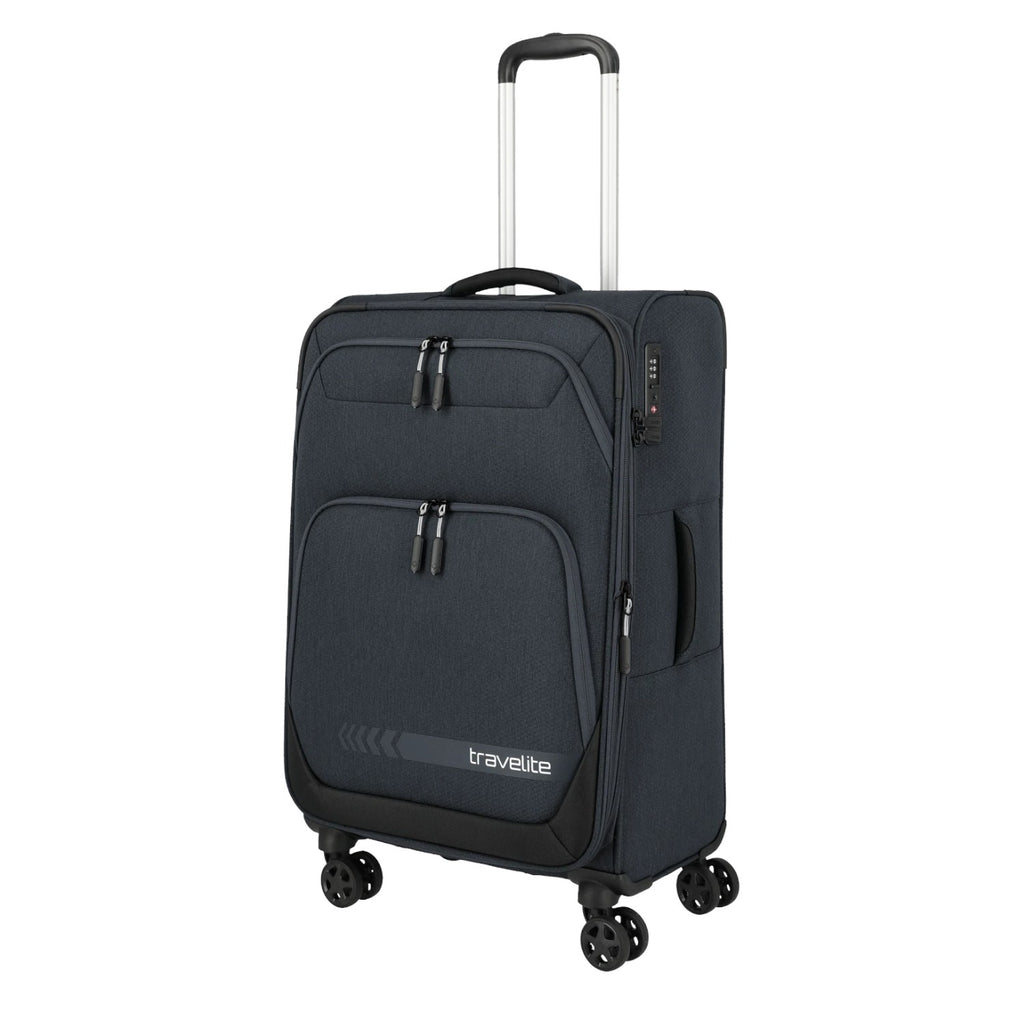 Lieblingstasche KICK OFF medium expandable 4-wheel trolley suitcase in dark grey with front pockets and TSA lock