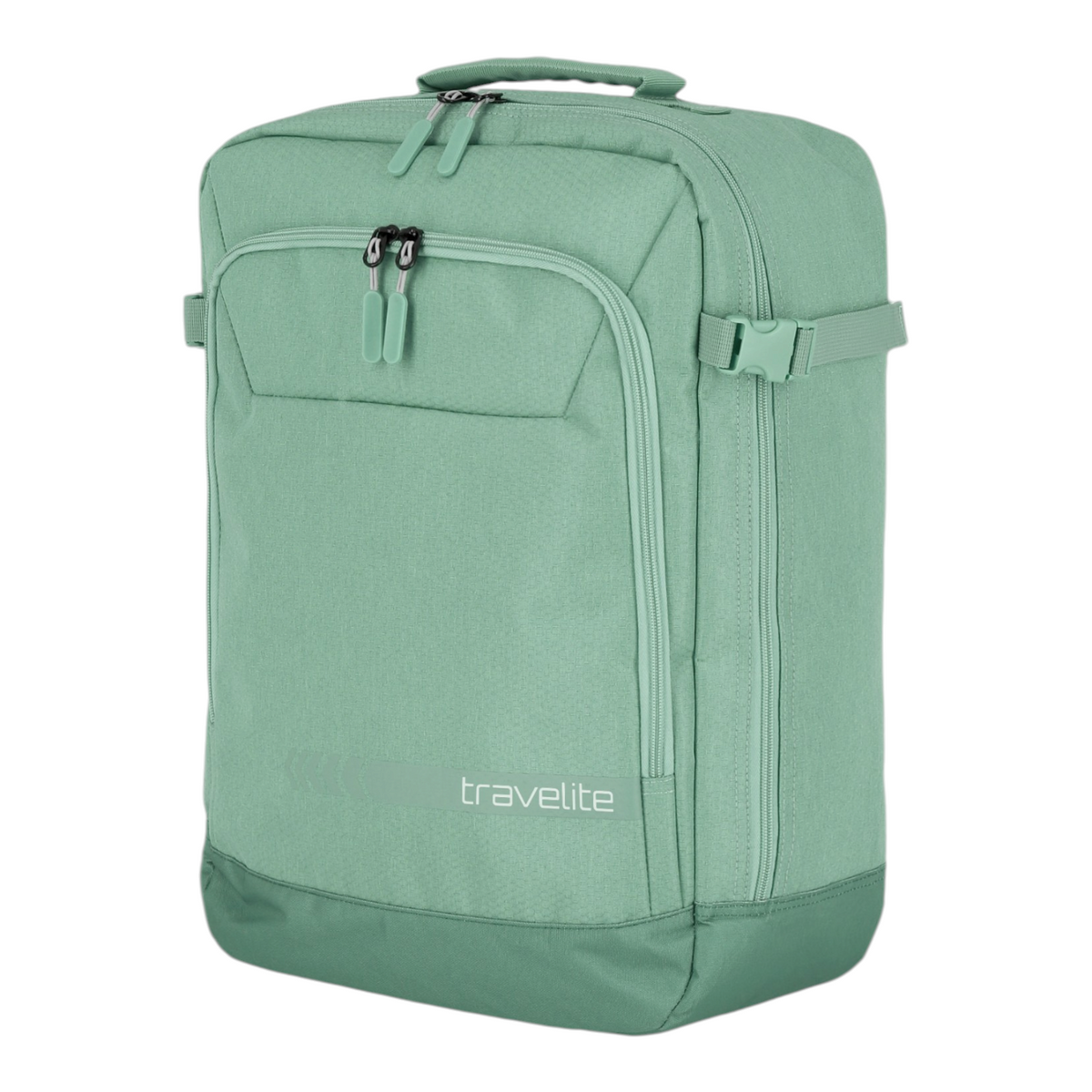 Lieblingstasche Kick Off sage green travel backpack with front zip pocket and side compression straps
