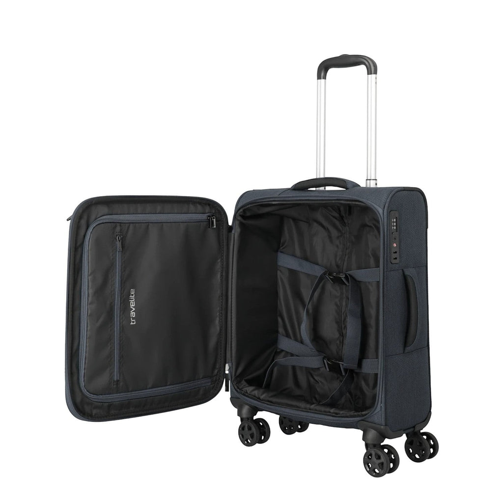 Lieblingstasche KICK OFF small 4-wheel trolley suitcase in dark grey with open interior and TSA lock