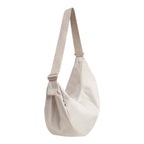 Lieblingstasche large cream nylon crescent moon shoulder bag with adjustable strap