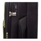 Lieblingstasche Lightstyler Spinner L black suitcase with TSA lock and lime green zipper details