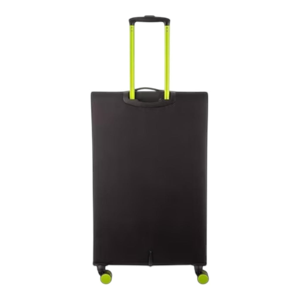 Lieblingstasche Lightstyler Spinner L large black suitcase with vibrant lime green telescopic handle and wheels