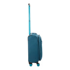 Lieblingstasche Lightstyler cabin spinner suitcase in teal with an extended telescopic handle and side view