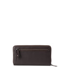 Lieblingstasche Maple dark brown leather wallet with a zippered exterior pocket and zip-around closure