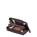 Lieblingstasche Maple dark brown leather wallet with zip-around closure and multiple interior card slots