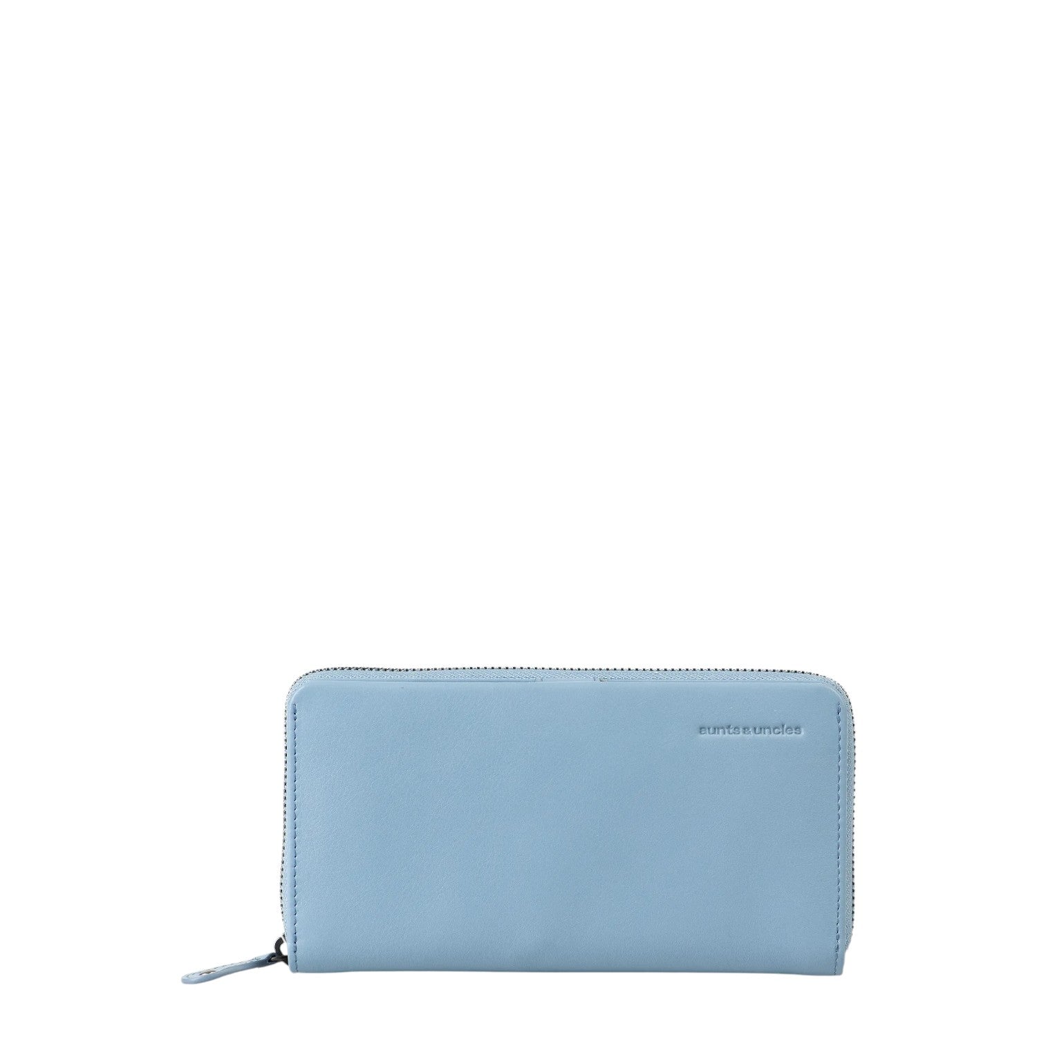 Lieblingstasche Maple light blue leather zip-around wallet with embossed aunts & uncles logo