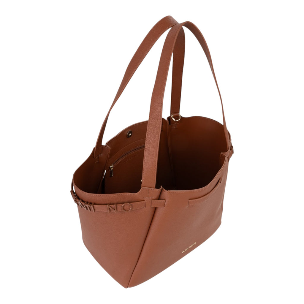Lieblingstasche Medea brown faux leather tote bag with double straps and interior zip pocket.