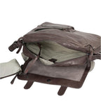 Lieblingstasche Miss Applepie dark brown leather messenger bag with open main compartment and fabric lining