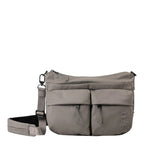 Lieblingstasche Mogami RE lite grey crossbody bag with two front pockets and adjustable shoulder strap
